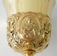French antique solid silver gilt Baroque Chapel Set